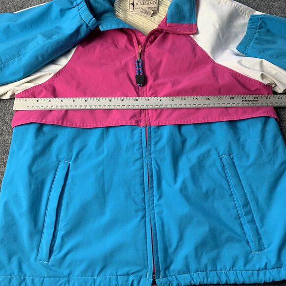 VTG Eddie Bauer A Legend ￼Women’s Jacket Full Zip Retro ￼Pink Blue White Size M - Picture 7 of 11